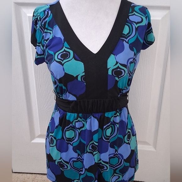 Apt. 9 Multicolor Tunic With A V Neck & Cap Sleeves Size PMI - Picture 7 of 13